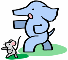 Elephant and mouse. sticker #9350378