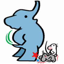 Elephant and mouse. sticker #9350379