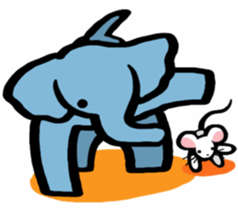 Elephant and mouse. sticker #9350380