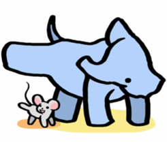 Elephant and mouse. sticker #9350381