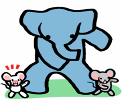 Elephant and mouse. sticker #9350383