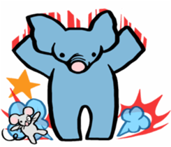 Elephant and mouse. sticker #9350384