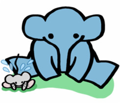 Elephant and mouse. sticker #9350385
