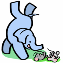 Elephant and mouse. sticker #9350387
