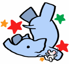 Elephant and mouse. sticker #9350388