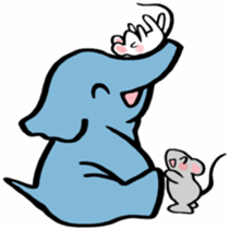 Elephant and mouse. sticker #9350391