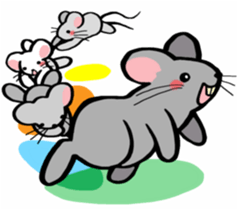 Elephant and mouse. sticker #9350392