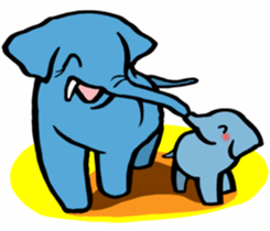 Elephant and mouse. sticker #9350393