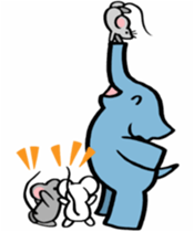 Elephant and mouse. sticker #9350394