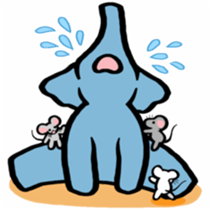 Elephant and mouse. sticker #9350395