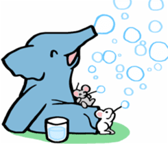 Elephant and mouse. sticker #9350396