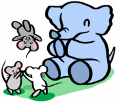 Elephant and mouse. sticker #9350397