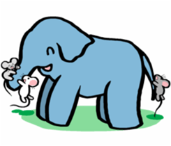Elephant and mouse. sticker #9350398
