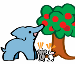 Elephant and mouse. sticker #9350400