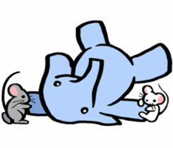 Elephant and mouse. sticker #9350401
