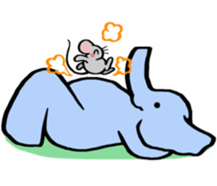 Elephant and mouse. sticker #9350403