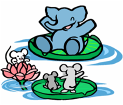 Elephant and mouse. sticker #9350406