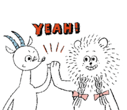 Lion and Oryx gazella sticker #9350540