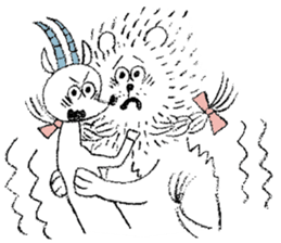 Lion and Oryx gazella sticker #9350548