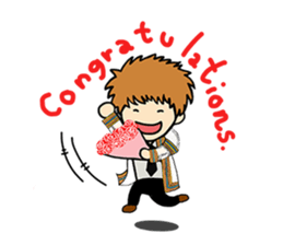 Cute girl & boy Univesity sticker #9350624