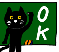 Black cat called happiness sticker #9353248