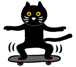 Black cat called happiness sticker #9353249