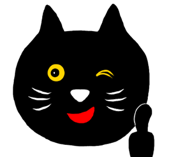 Black cat called happiness sticker #9353251