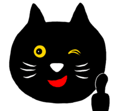 Black cat called happiness sticker #9353251