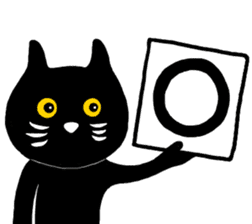 Black cat called happiness sticker #9353256
