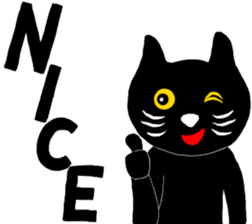 Black cat called happiness sticker #9353258