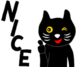 Black cat called happiness sticker #9353258