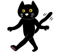 Black cat called happiness sticker #9353259
