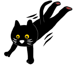 Black cat called happiness sticker #9353265