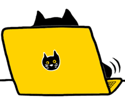 Black cat called happiness sticker #9353266