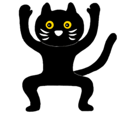 Black cat called happiness sticker #9353268