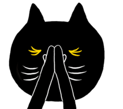 Black cat called happiness sticker #9353270