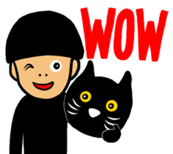 Black cat called happiness sticker #9353274