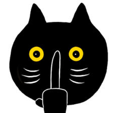Black cat called happiness sticker #9353276