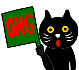 Black cat called happiness sticker #9353279