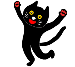 Black cat called happiness sticker #9353281