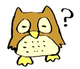 Japanese greeting(by owl) sticker #9355893