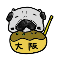 oosaka pug sticker