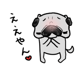 oosaka pug sticker sticker #9357690