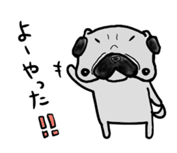 oosaka pug sticker sticker #9357691