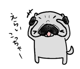 oosaka pug sticker sticker #9357694