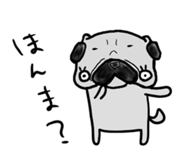 oosaka pug sticker sticker #9357695