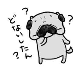 oosaka pug sticker sticker #9357698