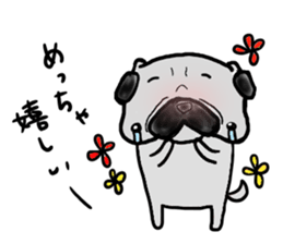 oosaka pug sticker sticker #9357720