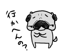 oosaka pug sticker sticker #9357721