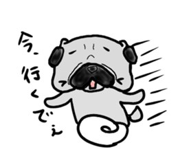 oosaka pug sticker sticker #9357725